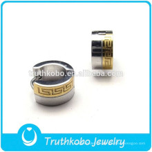 TKB-E0007 Two Tone Plating Irische Schmuck Großhandel Edelstahl Herren Gold Creolen